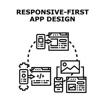Responsive first app design development concept イラスト素材