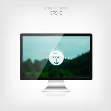Responsive hipster travel web design. Adaptive user interface. Digital devises Illustrazione stock