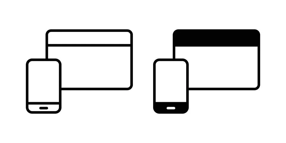 Responsive icon design. Simple Vector illustrations.. Stock Illustration