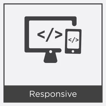 Responsive icon isolated on white background Free Stock Illustration