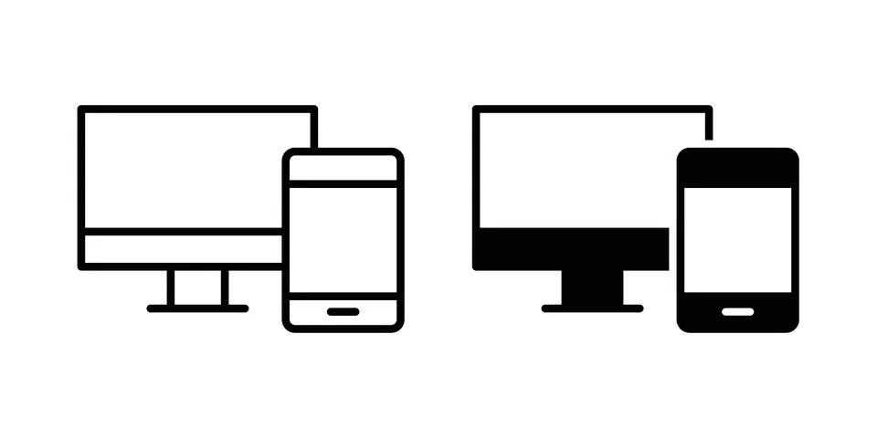 Responsive icon set, collection of vector icons Illustrazione stock