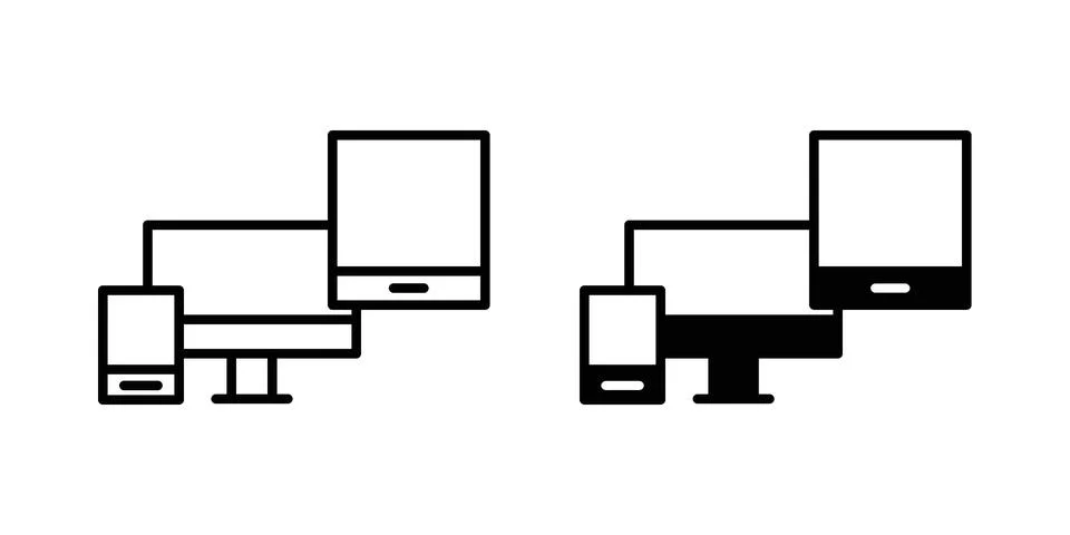 Responsive icon set, collection of vector icons Illustrazione stock
