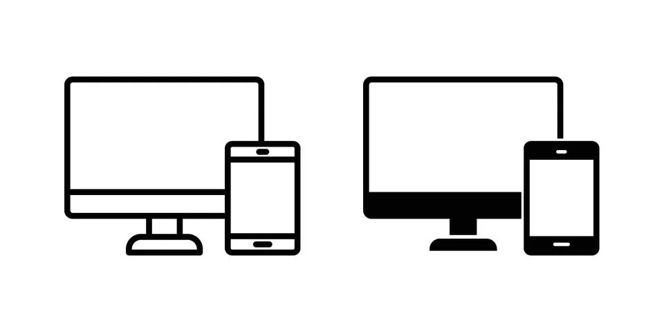 Responsive icon set. Vector EPS 10 Illustrazione stock
