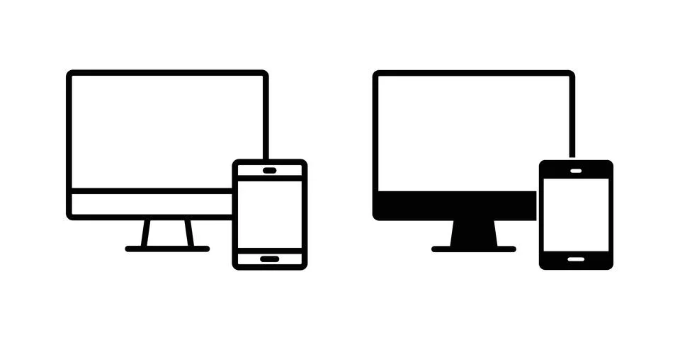 Responsive icon set. Vector EPS 10 Illustrazione stock