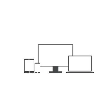 Responsive icons laptop computer PC mobile tablet  Stock Illustration