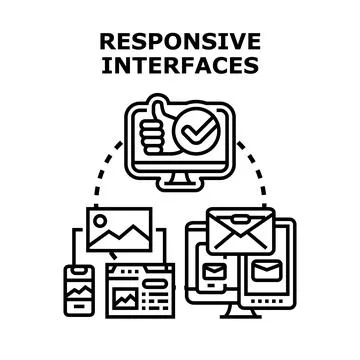 Responsive interfaces adapting web content to devices Stock Illustration