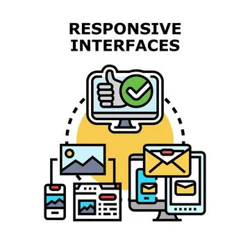 Responsive interfaces adapting web content to devices Stock Illustration