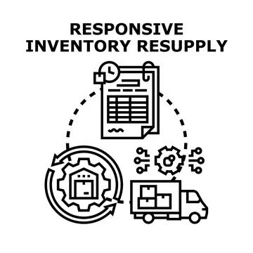 Responsive inventory resupply logistics management system Stock-Illustration