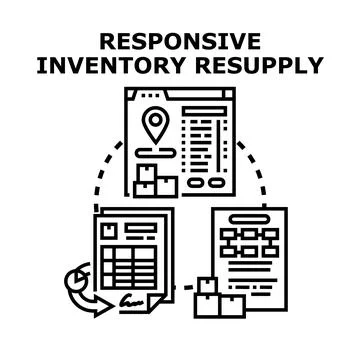 Responsive inventory resupply managing supply chain process Иллюстрация