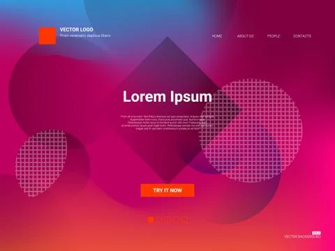 Responsive landing page web template or apps. Stock Illustration