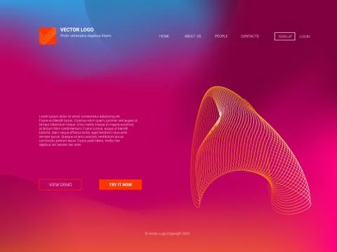 Responsive landing page web template or apps. Stock Illustration