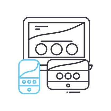 Responsive layout line icon, outline symbol, vector illustration, concept sign Stock-Illustration