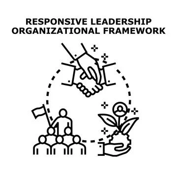 Responsive leadership organizational framework concept Stock Illustration