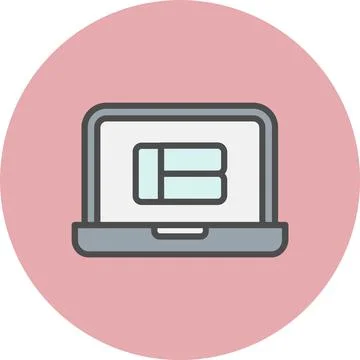 Responsive Line Filled Circle Icon Stock Illustration