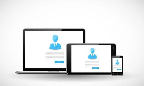 Responsive log in form Stock Illustration