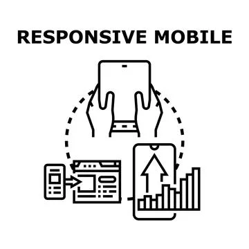 Responsive mobile design concept adapting content for optimization Stock Illustration