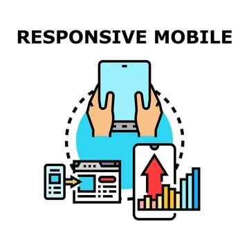 Responsive mobile design concept adapting content for optimization Stock Illustration