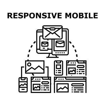 Responsive mobile design developing cross platform web experience イラスト素材