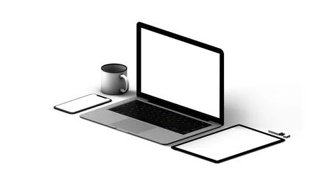 Responsive modern devices mockup Stock Illustration