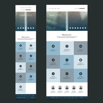 Responsive One Page Website Template with Blurred Background - Skyscrapers Ilustración de archivo