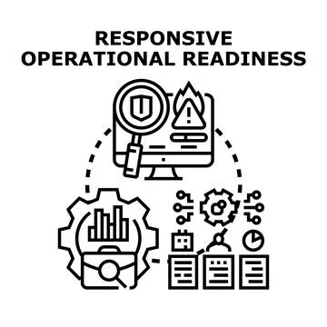 Responsive operational readiness developing business efficiency strategy Stock Illustration