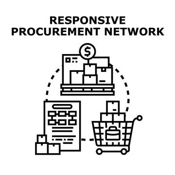 Responsive procurement network concept vector illustration Stock Illustration
