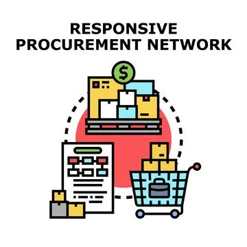 Responsive procurement network concept vector illustration イラスト素材