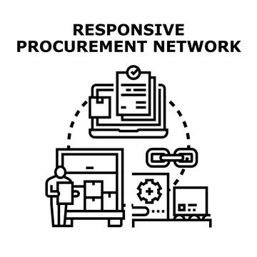 Responsive procurement network managing supply chain processes Stock Illustration