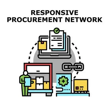 Responsive procurement network managing supply chain processes Stock Illustration