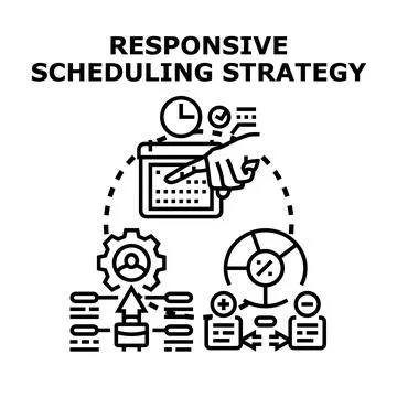 Responsive scheduling strategy planning and management process Stock Illustration