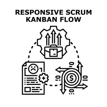 Responsive scrum kanban flow process iteration management Иллюстрация