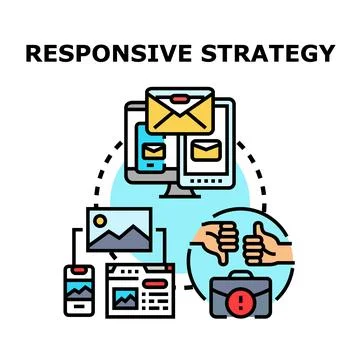 Responsive strategy adapting digital content across devices Stock Illustration
