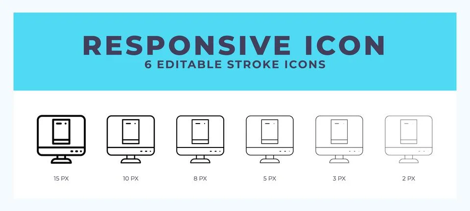 Responsive stroke icon for web. Mobile apps and ui. Stock Illustration
