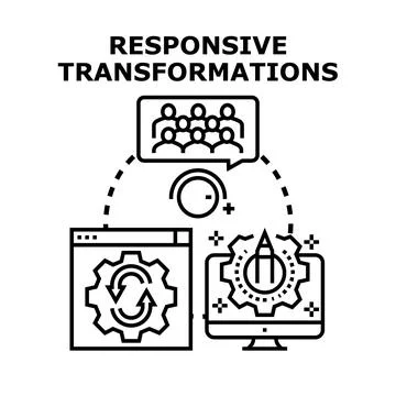 Responsive transformations concept for digital development process 스톡 일러스트