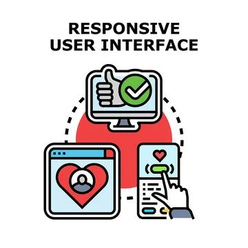 Responsive user interface across multiple devices concept Stock Illustration