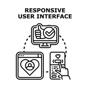 Responsive user interface across multiple devices concept Stock Illustration