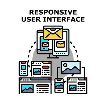 Responsive user interface concept adapting to multiple devices Ilustración de archivo