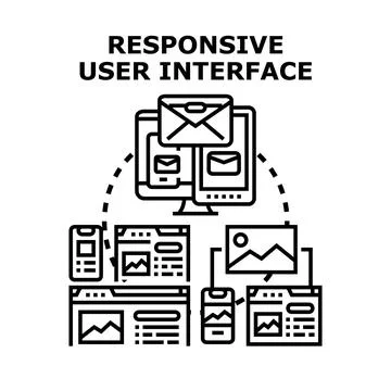 Responsive user interface concept adapting to multiple devices Stock Illustration