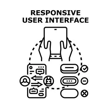 Responsive user interface concept for digital technology development Иллюстрация