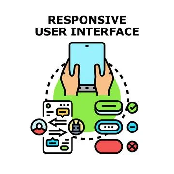 Responsive user interface concept for digital technology development Иллюстрация