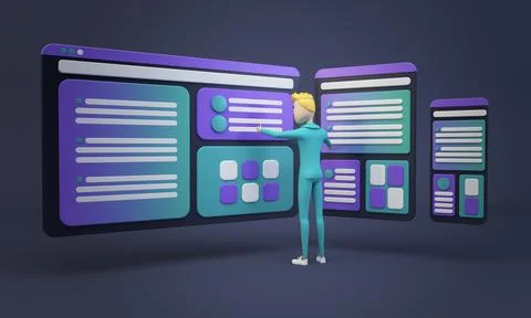 Responsive ux design concept Stock Illustration