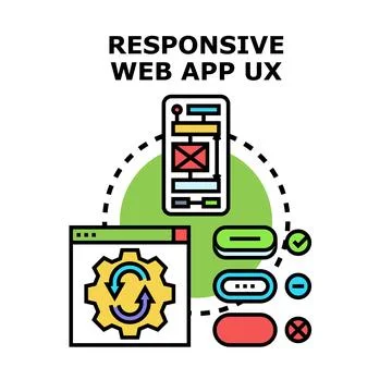 Responsive web app ux design development concept Stock Illustration