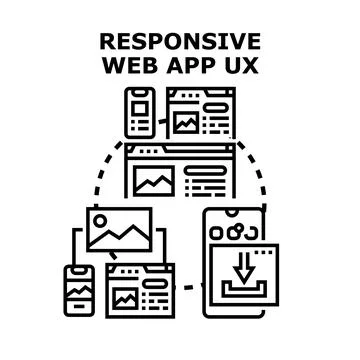 Responsive web app ux user interface development Illustration