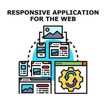Responsive web application adapting user interface concept Stockillustratie