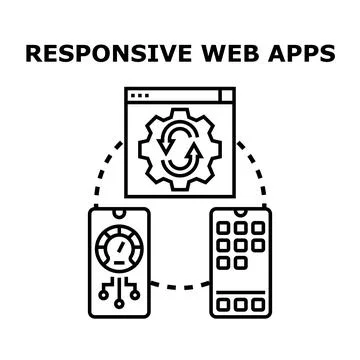Responsive web apps theme, website adaptation on devices Stock Illustration