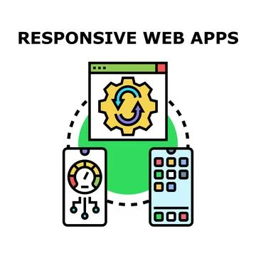 Responsive web apps theme, website adaptation on devices Stock Illustration