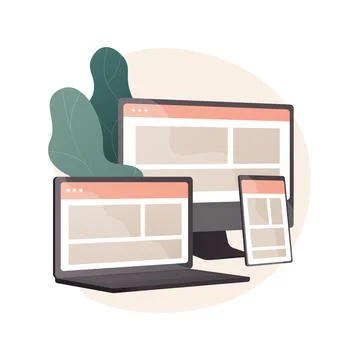 Responsive web design abstract concept vector illustration. Stock Illustration