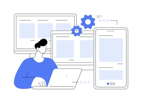 Responsive web design abstract concept vector illustration. Stock Illustration