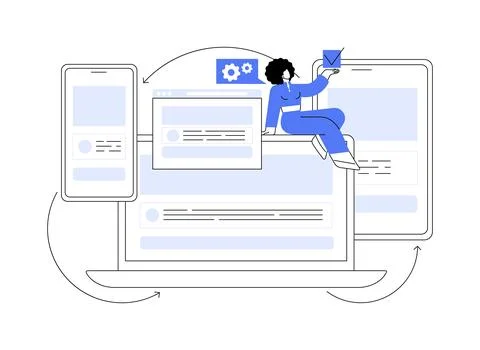 Responsive web design abstract concept vector illustration. Stock Illustration