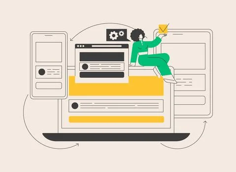 Responsive web design abstract concept vector illustration. Stock Illustration